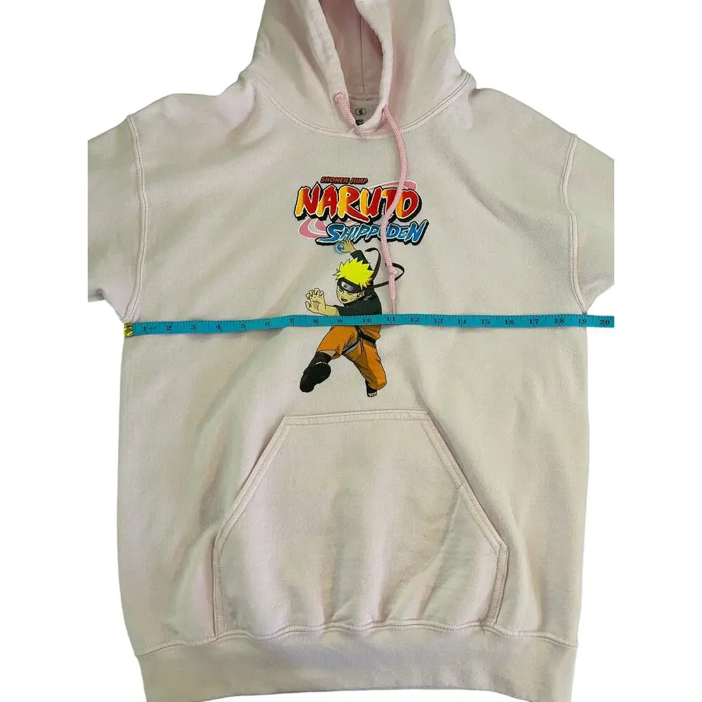 Naruto Shippuden Pink Long Sleeve Graphic Hoodie Size Men’s Small Anime - Picture 6 of 7